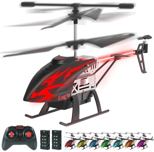 Carox Ferngesteuerter Hubschrauber für Kinder ab 6 Jahren | 30 Min Flug (2 Akkus) & LED | Höhenhaltung & 1-Tasten-Start/Landung | Spielzeug für Jungen & Mädchen | Geburtstagsgeschenk für Kinder