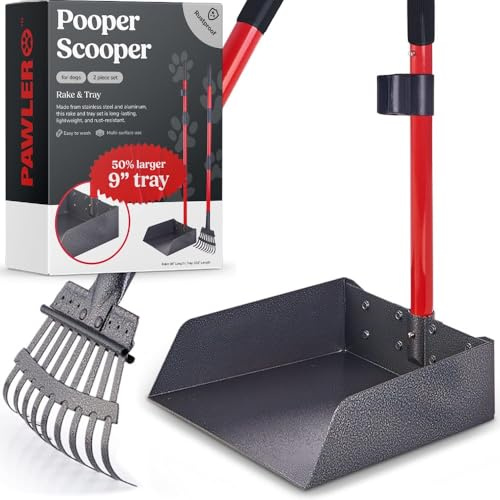 Pawler Strapazierfähiges Hundekotschaufel-Set, Hof und Gras
