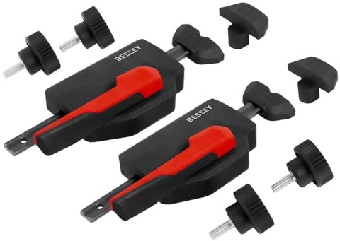 BESSEY Waagrechtniederzugspanner WNS-Set-MFT, für Multifunktionstische, schnelle Fixierung, kein abheben von der Tischplatte, 20 mm Durchmesser, Gewicht 0,81 Kg