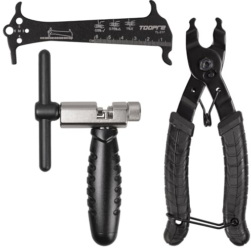 Oture Fahrradkette Werkzeug Set, Kettennieter Fahrrad, Kettenverschleißlehre Titanlegierung und Kettenschloss Zange, Fahrradkette Reparatur Set für 6/7/8/9/10/12 Fach Fahrradkette