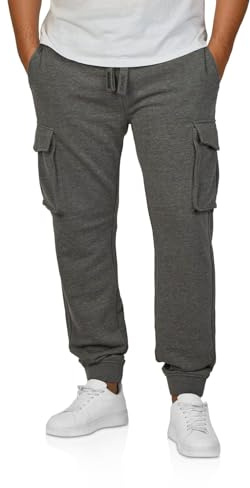 riverso Cargo Jogginghose Herren Baumwolle lang Regular Fit RIVLoris | Cargohose Sporthose Trainingshose Freizeithose Taschen Rot Blau Schwarz Grün S M L XL XL XXL 3XL 4XL 5XL