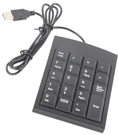 TICFOX USB-Ziffernblock,19-Tasten-Mini-Tastatur für Desktop-Rechner, Laptops, Nummernblock für Buchhalter