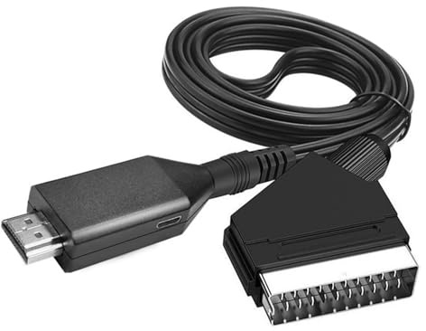 YBFBSJK SCART zu HDMI Kabel SCART auf HDMI Adapter Konverter 1080P mit Eingangskabel und Ausgangsanschluss Full HD 1080P/720P Video Audio Wandler für HDTV STB VHS Xbox PS3