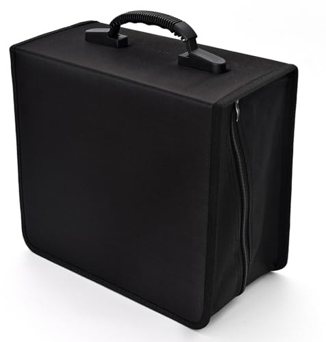 alavisxf xx CD Tasche, DVD-Hülle mit 432 Kapazität, strapazierfähiger Film-Medien-Aufbewahrungs-Organizer Bindemappe für Auto Heimbüro Reisen (432 Kapazität, Schwarz)