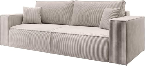 Selsey Sofa Schlafsofa Couch Mit Stauraum Schlaffunktion Pflegeleicht Polyurethanschaum Kordsamt Weich Creme Farese