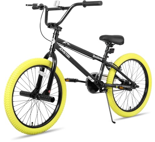 JOYSTAR Gemsbok 24 Zoll Kinder Freestyle Fahrrad für Jungen & Mädchen im Alter von 9-13 Jahren, 24 Zoll Kinderfahrräder mit Ständer，Gelb