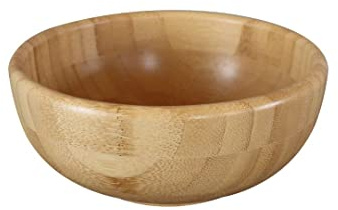pandoo Bambus Schüsseln | Obstschale, Schüssel Set, Salatschüssel Bambus Geschirr | Obstkorb, Holzschale, Bowl Deko Schalen | (Ø 20 cm)