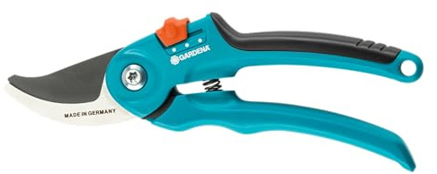 Gardena Gartenschere B/S-M: Stabile Rebenschere mit Bypass-Schneide für Pflanzen und frisches Holz bis 22 mm Durchmesser, mit Saftrille und Drahtabschneider, 2-stufige Grifföffnung (8857-20)