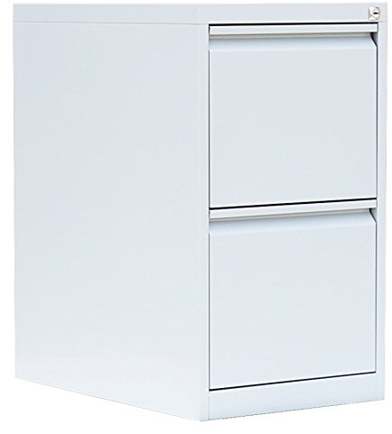 Büro Hängeregistratur Schrank Weiß 70x40x62cm für DIN A4 Hängemappen | 2 Schübe, Einbahnig, Komplett montiert, 560217