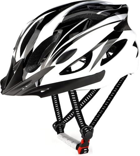 Fahrradhelm Erwachsene,Verstellbar Radhelm 58-62cm für Herren Damen | EPS-Körper + PC-Schale, MTB Mountainbike Helm mit Abnehmbarem Visier und Polsterung,Trekking, City & Rennradhelme