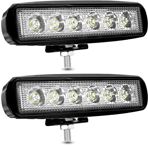 LED Arbeitsscheinwerfer, Kraumi 18W LED Offroad Zusatzscheinwerfer 12V 24V Scheinwerfer 6000K IP67 Wasserdicht Rückfahrscheinwerfer für Trecker Bagger SUV, UTV, ATV (2 Stück)