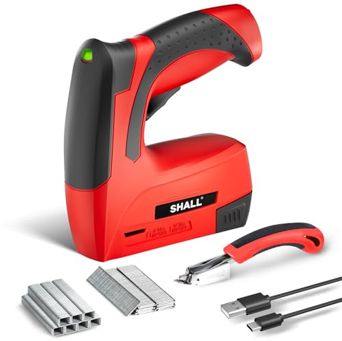 SHALL 4V Akku-Nagler-/Tacker-Set (2-in-1), Akku-Dekorationstacker mit 2500 Klammern, 2-in-1-Elektrotacker