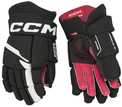 CCM Next Eishockey Handschuhe Senior (Schwarz/Weiß, Größe: 14)