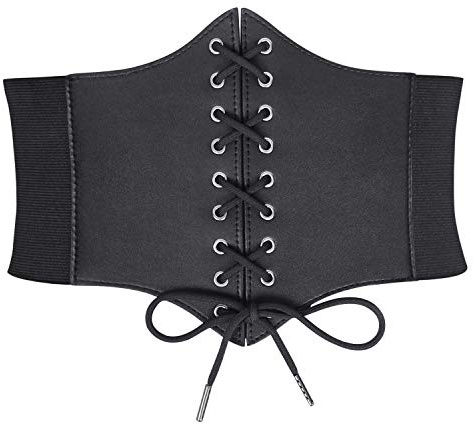 JasGood Damen Korsett Gürtel Schnürkorsett Elastischen Breiten Band, Gebundener Waspie Taille Gürtel Hüftgurt für Damen Halloween
