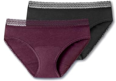 Schiesser Damen 2 Pack Menstruationswäsche/Periodenslip auslaufsicher - Secret Care