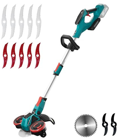 KIESBOHR 3-in-1 Akku-Rasentrimmer & Motorsense Kompatibel mit Makita 18V Akkus | Freischneider für Mähen, Kanten & Büsche | Bürstenloser Motor, Teleskopstiel & Drehkopf (ohne Akku)