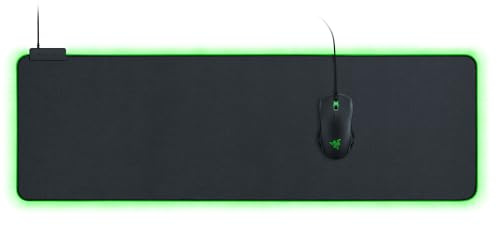 Razer Goliathus Extended Chroma - Extra große weiche XXL Gaming Maus-Matte mit RGB Beleuchtung (Kabelhalterung, Stoff-Oberfläche, gesteppter Rand, optimiert für alle Mäuse) Schwarz