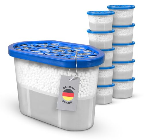 Bestlivings 10er Pack - Raumentfeuchter inkl. 230g Granulat, bis zu 550ml Flüssigkeit aufnahmefähig Luftentfeuchter für Auto, Haus, Keller - vorbeugend gegen Schimmel und Gerüche