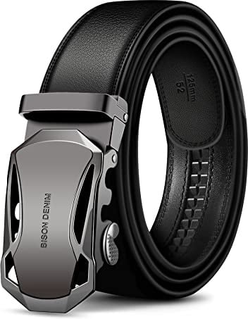 Gürtel Herren Leder Automatik Ledergürtel Ratsche Gürtel 35mm | Automatikgürtel Echtleder ohne Löcher, Ratschengürtel für Business Anzug Jeans Casual, Geschenkbox