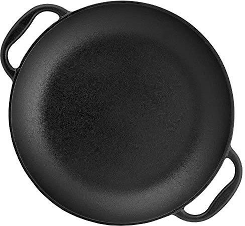 BBQ-Toro traditionelle Paella Pfanne für 6 Personen | Ø 36 cm | Gusseisen Grillpfanne mit Griffen | pre-seasoned - bereits eingebrannt | Paellapfanne für Grill, Gasherd, Elektroherd