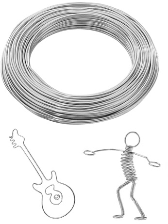 Basteldraht 2mm x 30m, Draht Zum Basteln, Aludraht, Aluminiumdraht, Schmuckdraht Wires, Blumendraht Modellierdraht Bindedraht für DIY Basteln Schmuckherstellung Floristik Heimdeko (Silber)