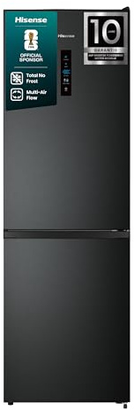 Hisense RB390N4BFC Kühl-Gefrier-Kombination, Total No Frost, Multi Air Flow, LED Display, Gemüsefach, Black Inox, EEK C
