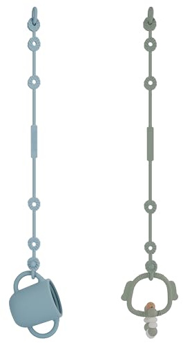 REOEWE Cup Catcher, Sicherheitsgurte Für Spielzeug | Lebensmittelqualität Silikon Trinkbecher Halteriemen Für Kinderwagen Hochstuhl Autositz Fechten, BPA-frei, 2er-Pack