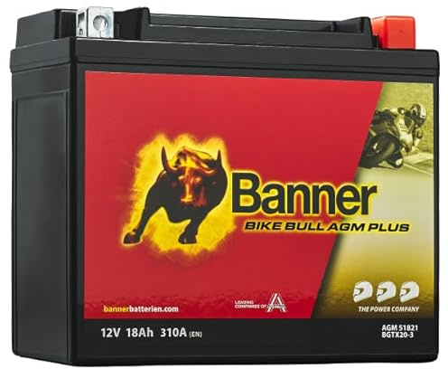 Banner Bike Bull GEL Motorradbatterie 51821 18Ah 12V BGTX20-3 YTX20L-BS wartungsfrei
