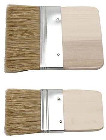 PAINTERSISTERS® Paddle Flächenpinsel - 60mm + 100 mm breit, BORSTENPINSEL Grundierpinsel, Flachpinsel breiter Holzgriff für Aquarell, Gouache, Acryl, Öl auf Leinwand und Malgrund