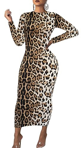 Langärmeliges figurbetontes Damenkleid – Maxi-Kleid für Freizeit, Herbst, Club, Party, lang, eng, Bleistiftkleider