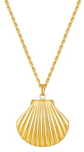 YUYWWAN Goldene Muschel Halskette, Sommer Gold Conch Halsketten, Sommerstrand Kette Damen, Vintage Sommerferien Muschelhalsketten Zubehör Necklace für Mädchen Mütter Liebhaber