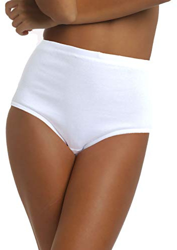 LisaModa Damen Taillenslip 6er Pack Stretch Baumwolle Unterhosen Hoher Bund | Druckfrei ohne Seitennähte - Hygienischer Zwickel - Elasthan für perfekte Passform und Formstabilität - Komfort Bund - Weich