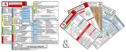 Schemata & Scores + Rettungsdienst Karten-Set (2in1 Set) - SSSS-Schema, ABCDE-Schema, Basics-Schema, IPAP-Schema, SAMPLER(!) S, FAST, OPQRST, PECH-Regel, 4Hs, HITS, KUSS