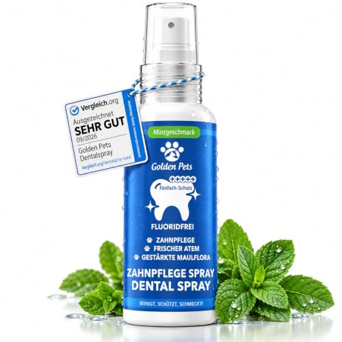 Dentalspray für Hunde & Katzen - Gegen Mundgeruch & zur Zahnsteinvorsorge | TEST SEHR GUT - 100% natürliche Zahnpflege - Für frischen Atem, saubere Zähne & tägliche Maulhygiene - 200 ml