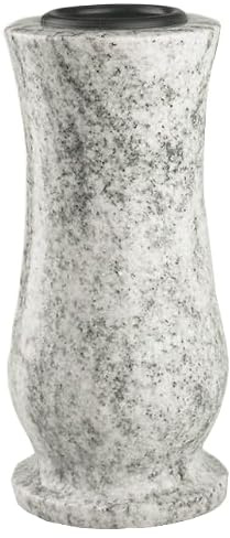 designgrab Grabvase Grabvase mittlere Granitvase 25 cm/Ø 12 cm weißer Echt-Granit, schlank-zylindrisch, hochglanzpoliert, witterungsbeständig Viscont White