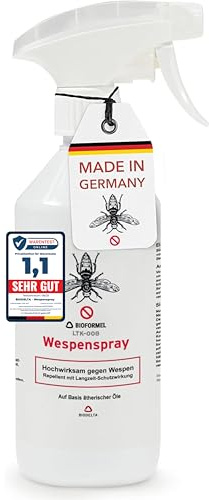 BIODELTA Wespenspray 500 ml - Wespenabwehr gegen Wespen | Mit Sofortwirkung gegen Wespen - fleckenfrei auf Wasserbasis - für Terrasse, Balkon und Garten