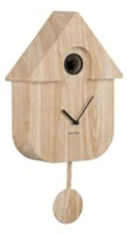 KARLSSON Wanduhr Modern Cuckoo Kunststoff Naturbelassen 21,5 x 41 x 8,5 cm