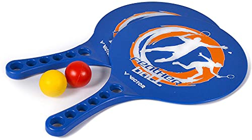 VICTOR Featherball Set Premium – Beachball Set + 2 Kunststoffschläger + 2 Bälle