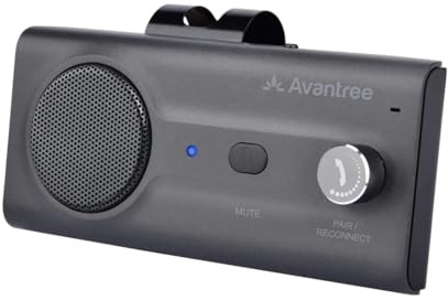 Avantree CK11 Kfz Bluetooth 5.0 Freisprecheinrichtung Freisprechanlage Car Kit für Sonnenblende, Lauter Lautsprecher, Siri Assistant Unterstützung, Lautstärkeregler, Auto Power On – Titan