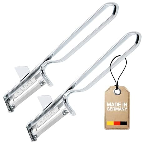 Westmark 2 Universal-Sparschäler/Pendelschäler mit geschärftem Ausstecher, Edelstahlklinge, Famos, Metall/Verchromt, 106122E4