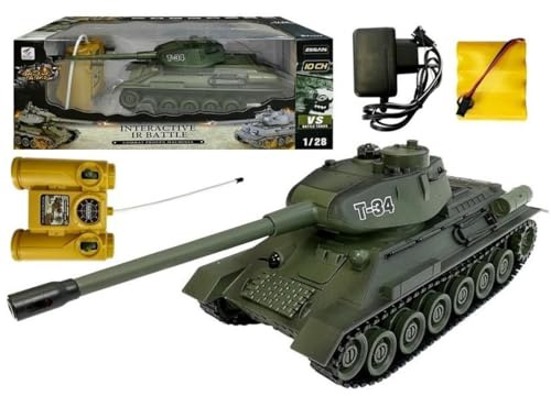 efaso 99815 RC Battle Panzer T-34 olivgrün 1:28 mit integriertem Infrarot Kampfsystem 2,4 GHz Version