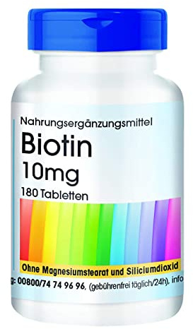 Fair & Pure Biotin 10 mg, 180 Tabletten, schluckfreundlich, hochdosiert, Nahrungsergänzungsmittel vegan ohne Magnesiumstearat, in Deutschland hergestellt