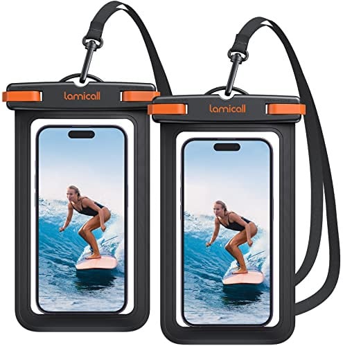 Lamicall wasserdichte Handyhülle, Unterwasser Handytasche Wasserfeste Hülle | [2 Stück] IPX8 Waterproof Phone Case Schwimmen für iPhone 18 17 16 15 14 13 Pro Max, Samsung S26, Smartphone bis zu 7 Zoll