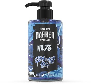 Barber Marmara No.76 Transparent Non-Foaming Shave Gel for Men 500ml | Professional Turkish Barber Quality for Precision Shaving. Ideal for Beard Contours, Neckline and Close Shaves.