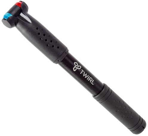 Fahrradpumpe, klein, ausziehbarer Schlauch, Luftpumpe Fahrrad, mini, alle Ventile, Matrix HP11 von Twirl