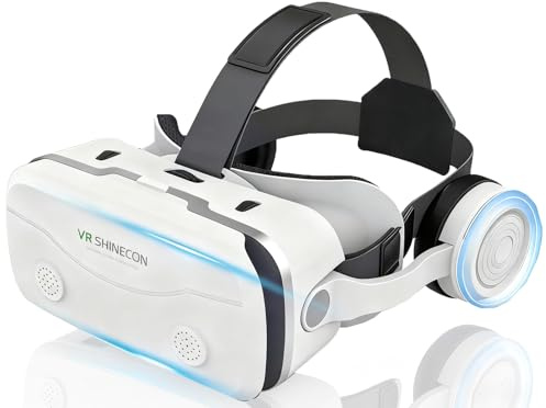 VR Brille für Handy, HD Anti-Blaulicht Virtual Reality Headset, 3D Brille kompatibel mit iPhone/Android, 4,7-7,2 Zoll (White)