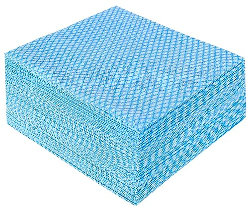 JEBBLAS Einweg-J-Tücher Packung mit 50 Blatt，Wiederholtes spültuch, abwaschlappen küche，abwaschlappen，spültücher（Blau）