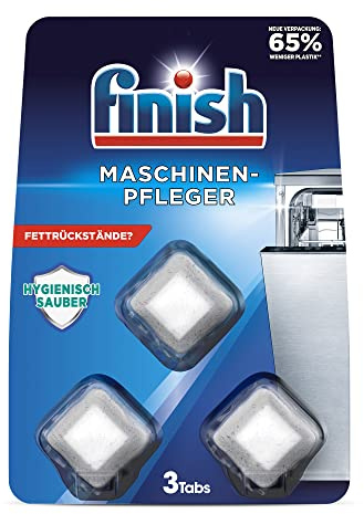 Finish Maschinenpfleger Tabs – Spülmaschinentabs gegen Schmutz und Fett im Inneren der Spülmaschine – 1 x 3 Geschirrspülreiniger Tabs