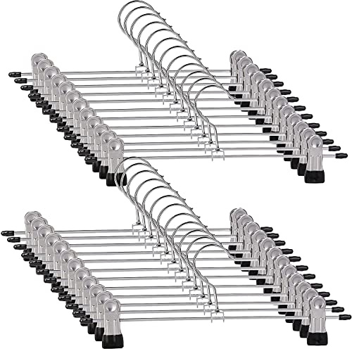 30cm Metall Hosenbügel Kleiderbügel,20 stück Kleiderbügel mit Anti-Rutsch Klammern für Hosen Röcke Socken Unterwäsche