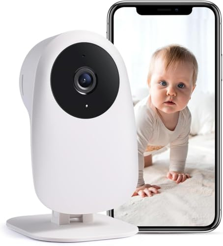 nooie Babyphone mit Kamera, Baby Kamera WLAN, Baby Monitor with Camera und APP, Gegensprechfunktion 1080P HD Nachtsicht Kompatibel mit Alexa und 2.4Ghz WiFi, Bewegungs Geräuscherkennung, Indoor